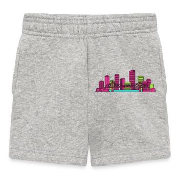 Brisbane City Skyline Story Bridge Modern Art - Baby Shorts - heather grey - Front