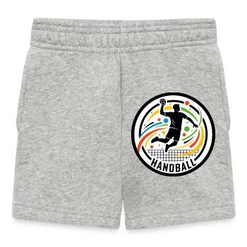 Logo coloré de handball avec motif de cercle de joueur - Short Bébé - gris chiné - Devant