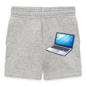 Laptop Light Blue Neon - Baby Shorts - heather grey - Front