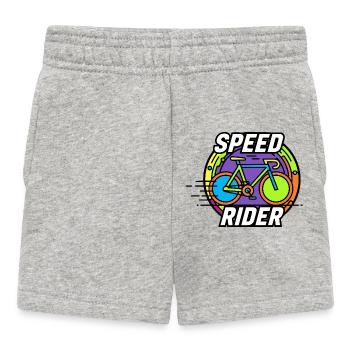 Motif vélo de route Speed Rider Couleurs néon - Short Bébé - gris chiné - Devant