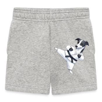 Dessins martiaux de Karaté Greyhound mignons - Short Bébé - gris chiné - Devant