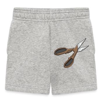 Poignée vintage à motif ciseaux marron - Short Bébé - gris chiné - Devant
