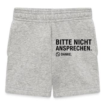 Bitte nicht ansprechen. Danke. | Introvertiert - Baby Shorts - Grau meliert - Vorne