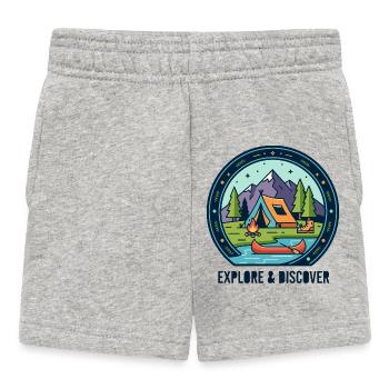 Découvrir le camping et la montagne - Short Bébé - gris chiné - Devant