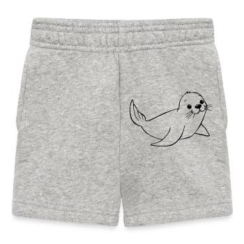 Robbe Seehund Robben Seehunde Norddeutschland - Baby Shorts - Grau meliert - Vorne