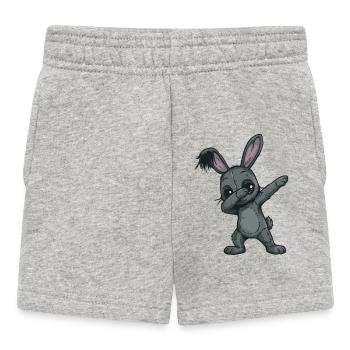 Patchwork Häschen Doodle - Baby Shorts - Grau meliert - Vorne