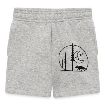 Cadeau des fans de la silhouette de la forêt de renard de Nuit Lunaire - Short Bébé - gris chiné - Devant