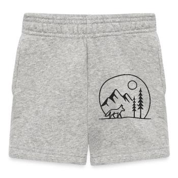 Amis de cartes cadeaux des fans de Forest Wolf Moonscape - Short Bébé - gris chiné - Devant
