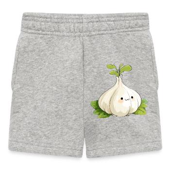 Mascotte du bulbe d’ail de Kawaii - Short Bébé - gris chiné - Devant