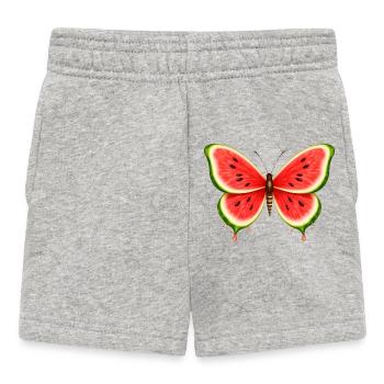 Sommerlicher Melonen-Schmetterling - Baby Shorts - Grau meliert - Vorne