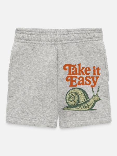 Nimm es locker Snail Retro - Baby Shorts - Grau meliert