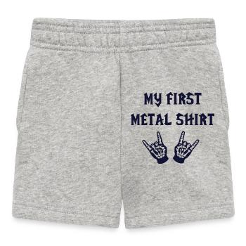 mon premier shirt metal musique bébé rock  - Short Bébé - gris chiné - Devant