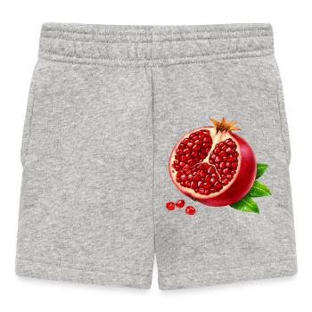 Halber Granatapfel realistisch   - Baby Shorts - Grau meliert - Vorne