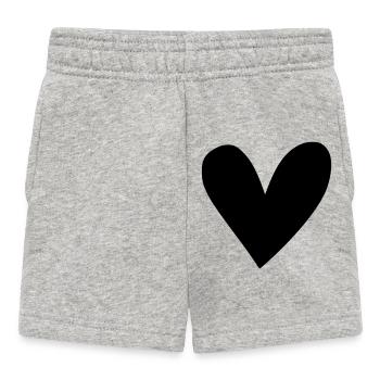 Heart Motif - Baby Shorts - heather grey - Front