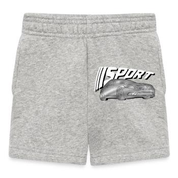 Shiny sports car print - Baby Shorts - heather grey - Front