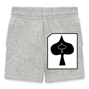 Stilisierte_Spielkarte_Pik - Baby Shorts - Grau meliert - Vorne