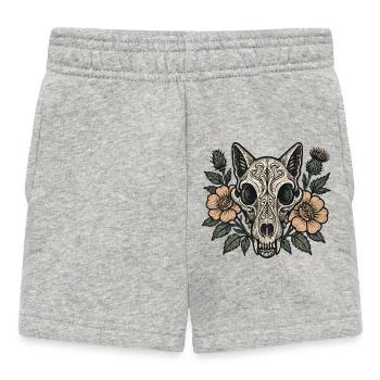 Blüten Skull Fuchs - Baby Shorts - Grau meliert - Vorne
