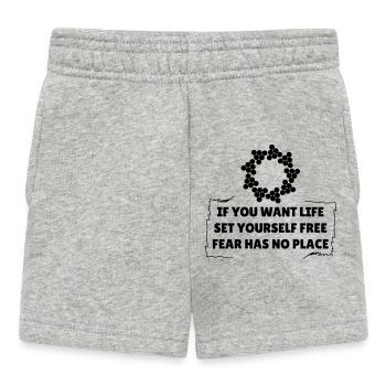 Fear Has No Place - Baby Shorts - heather grey - Front