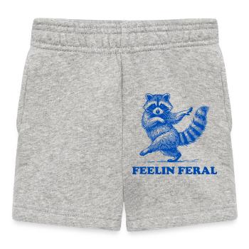 Feeling Feral Racoon Ironic Saying Funny Raccoon - Baby Shorts - Grau meliert - Vorne