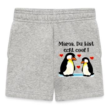 Compliments Mom Mother's Day Penguins - Baby Shorts - heather grey - Front