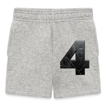 Texture de rayures en quatre métaux - Short Bébé - gris chiné - Devant