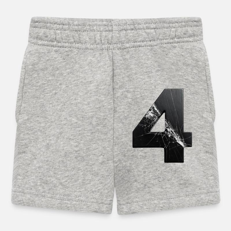 Zerbrochene Vier Muster - Baby Shorts - Grau meliert