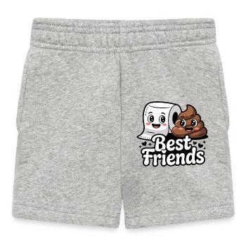 Meilleurs amis : papier toilette et caca - Short Bébé - gris chiné - Devant