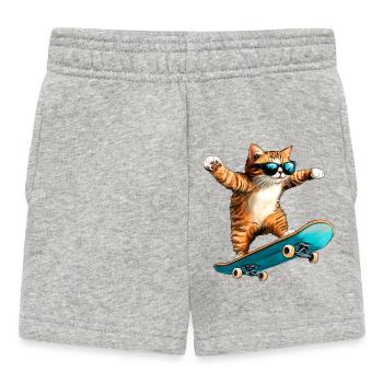 Chat patineur - Short Bébé - gris chiné - Devant