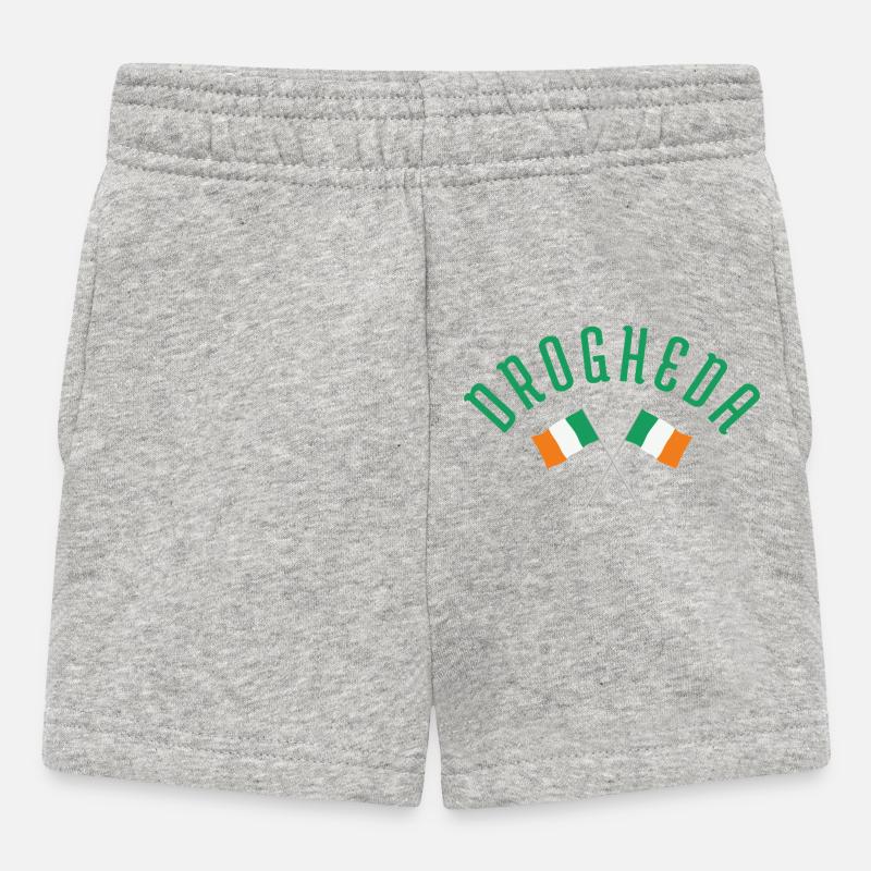 Drogheda Crossed Irish Flags Emblem - Baby Shorts - heather grey