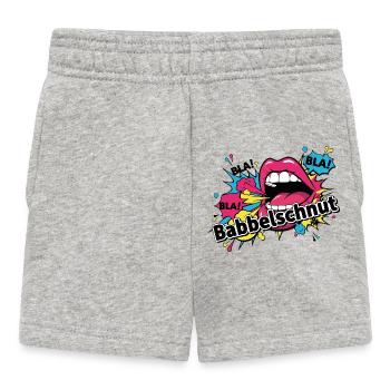 Babbelschnut - badisches Sprichwort Dialekt - Baby Shorts - Grau meliert - Vorne