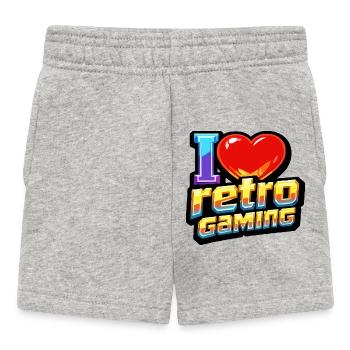 I love Retro Gaming - Baby Shorts - Grau meliert - Vorne