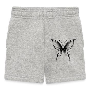 tatouage papillon - Short Bébé - gris chiné - Devant