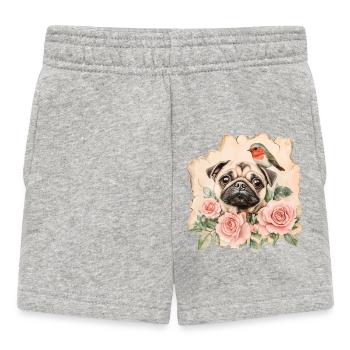 Carlin et rouge-gorge - Short Bébé - gris chiné - Devant