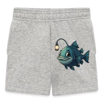 Poisson lumineux avec lanterne - Short Bébé - gris chiné - Devant