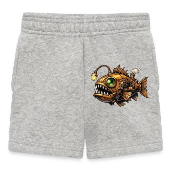 Steampunk Deep Sea Piranha - Baby Shorts - heather grey - Front