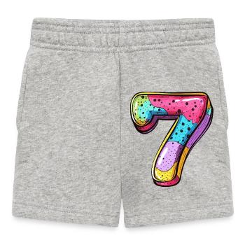 7 Number Colorful - Baby Shorts - heather grey - Front