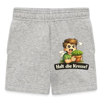 Halt die Kresse lustiges Wortspiel Wortwitz Shirt - Baby Shorts - Grau meliert - Vorne