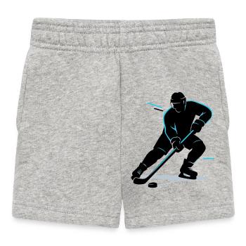 Eishockey Geschenk Kinder Hockey Lustig - Baby Shorts - heather grey - Front