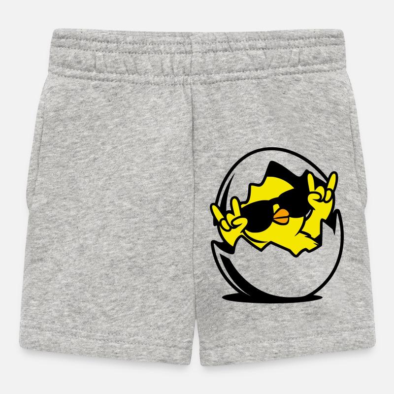 Rock Chick – Cool Chick in an Egg - Baby Shorts - heather grey