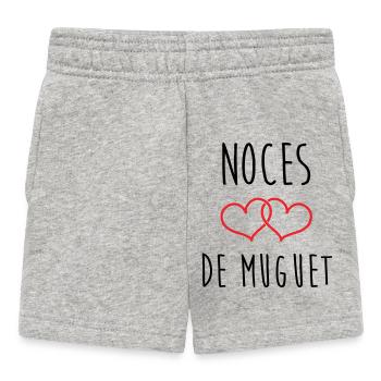 Noces de Muguet 13 ans de mariage - Short Bébé - gris chiné - Devant