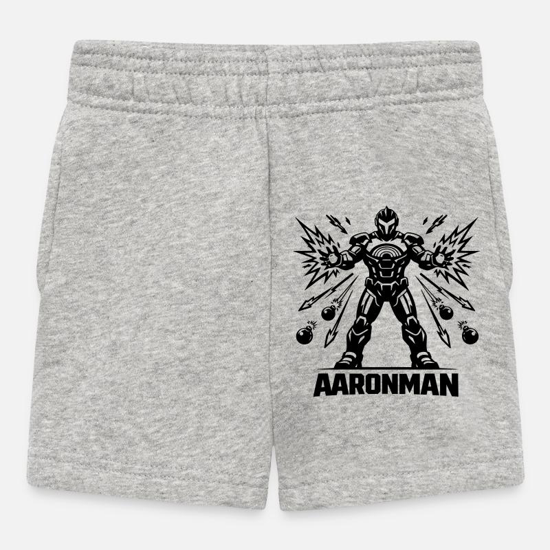 Aronman - Short Bébé - gris chiné