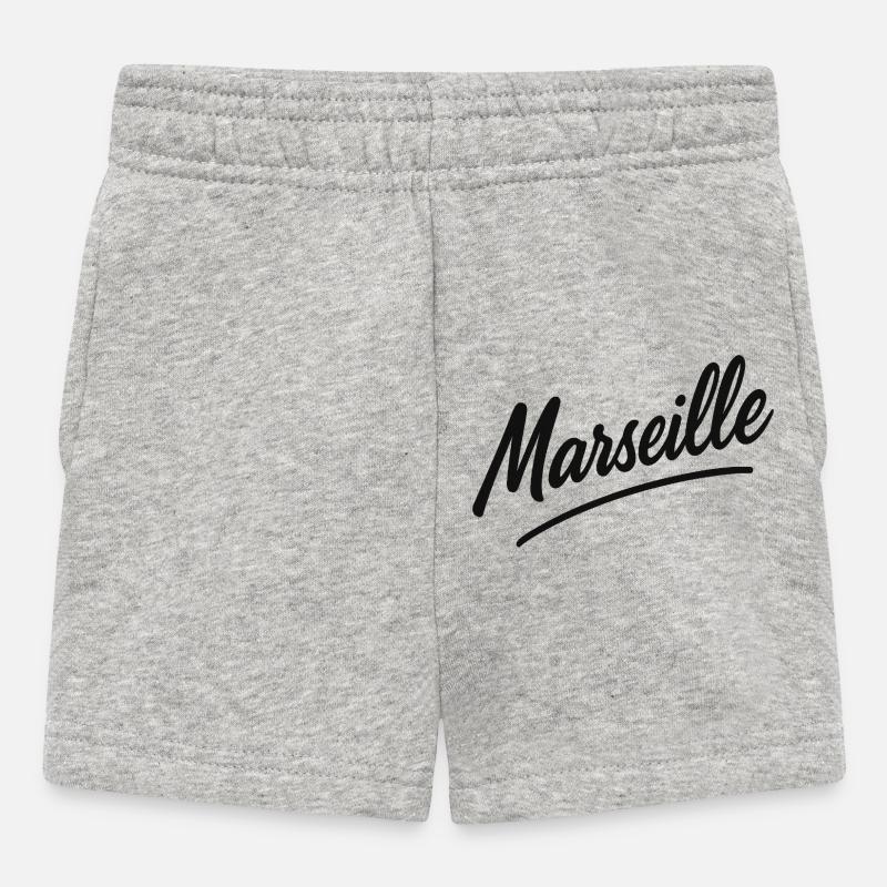 Marseille Script Swing - Baby Shorts - heather grey