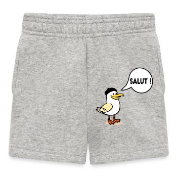Béret Mouette Salut - Short Bébé - gris chiné - Devant
