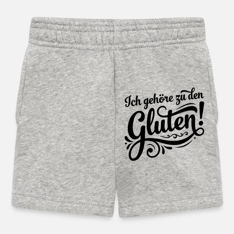 J’appartiens au jeu de mots Gluten – Drôle de mots - Short Bébé - gris chiné