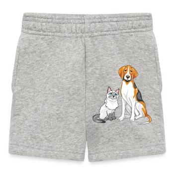Siamese_cat_and_Foxhound_are_best_friends - Baby Shorts - Grau meliert - Vorne