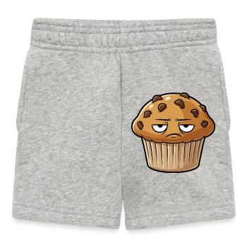 Grim Muffin Face - Baby Shorts - heather grey - Front