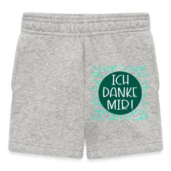 Ich danke mir Sprüche - Baby Shorts - Grau meliert - Vorne