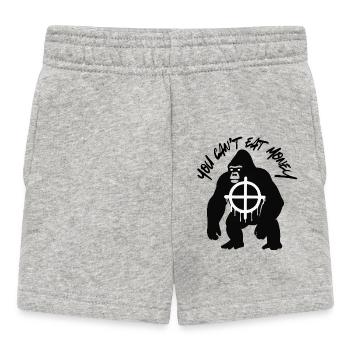 L’humain mange de l’argent mange le gorille - Short Bébé - gris chiné - Devant