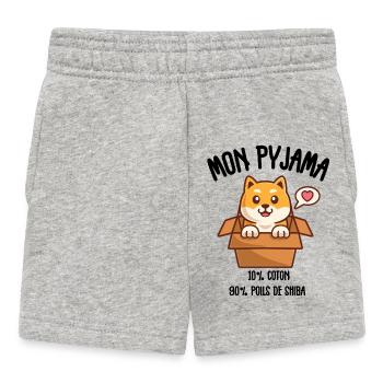 Pyjama Chien Shiba Humour - Short Bébé - gris chiné - Devant