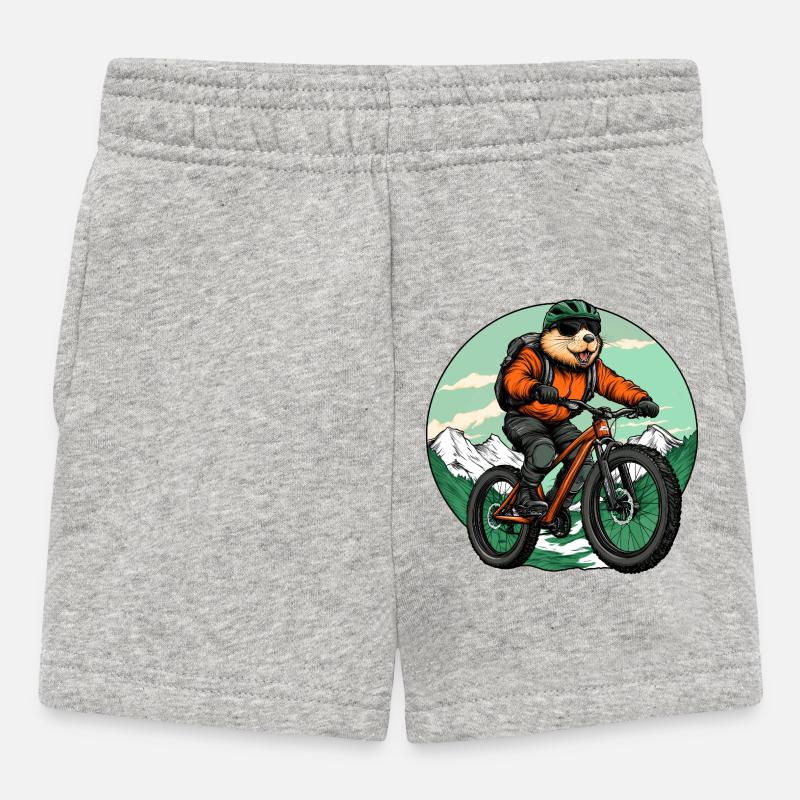 Biker Beaver - Short Bébé - gris chiné